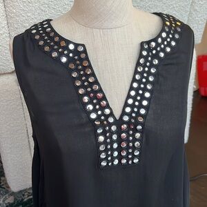 MICHAEL Michael Kors Black Tunic with Metallic Accents